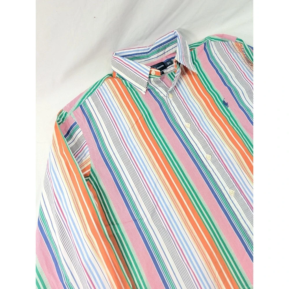 Polo Ralph Lauren Classic Fit Multi Color Shirt Mens Large Long Sleeve Button Up